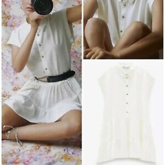 Zara extured iered hite cru ress - Picture 2 of 15